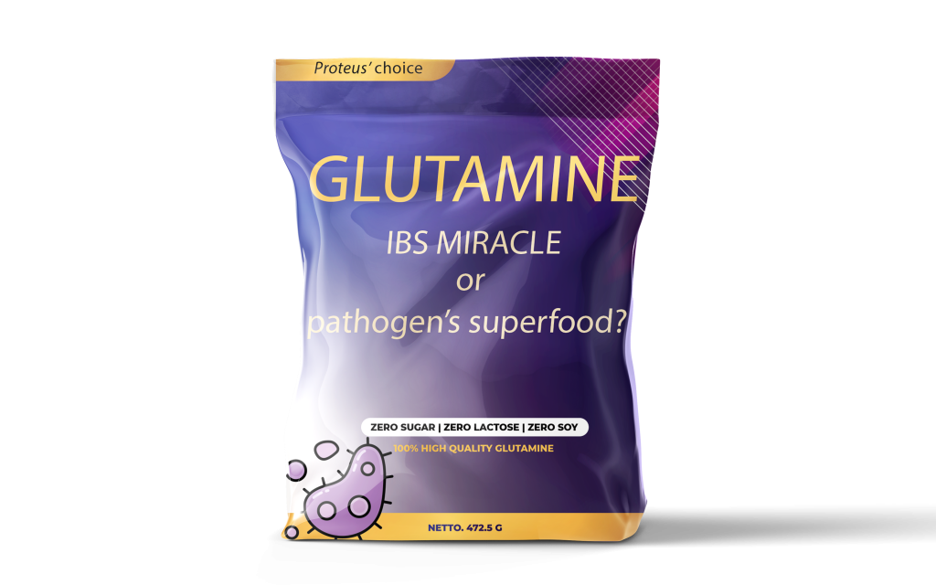 Bag with glutamine powder