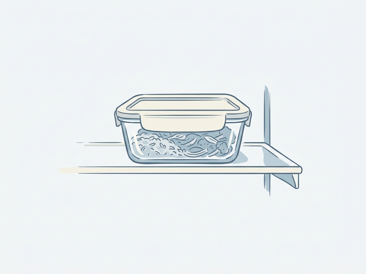 Container of stored leftovers, where histamine accumulates the longer food sits