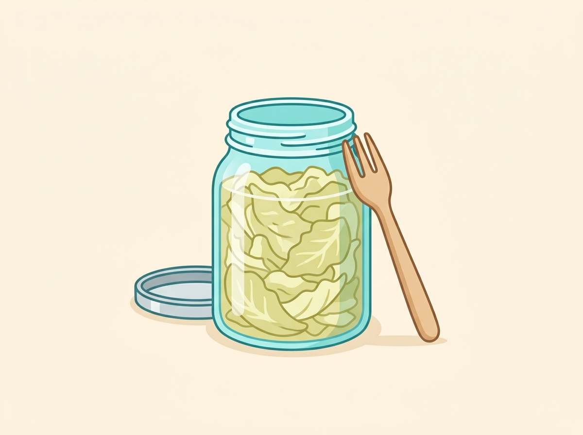 Jar of fermented sauerkraut, a food whose bacterial cultures can produce histamine