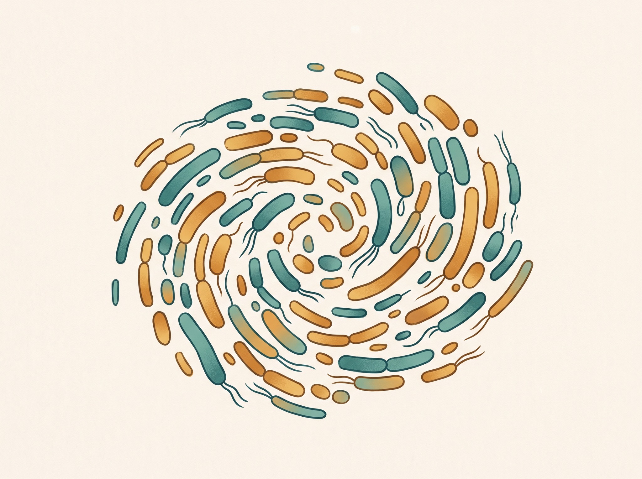 Illustration representing trillions of bacterial cells in the human gut