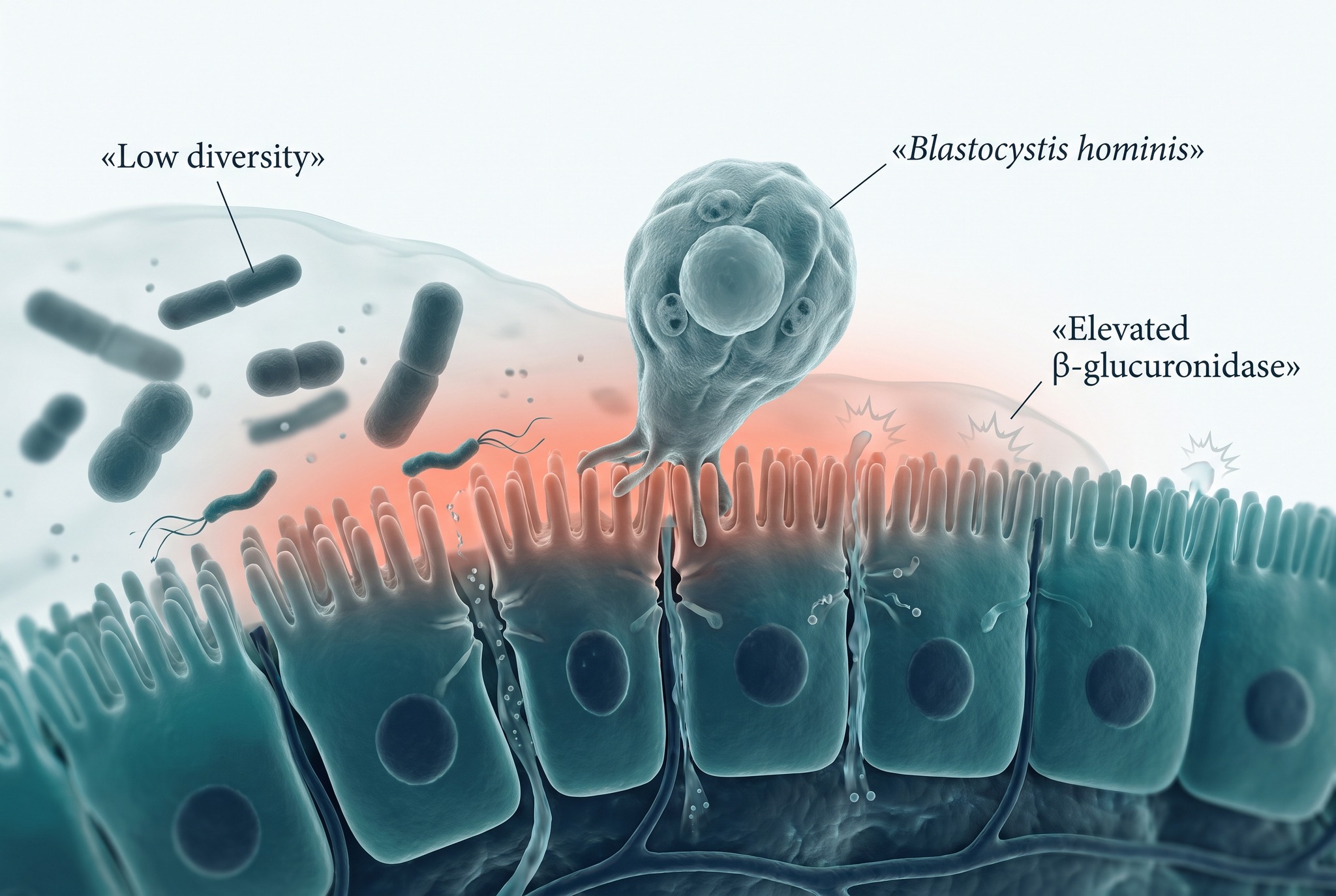 Schematic depiction of intestinal barrier disruption based on the test findings